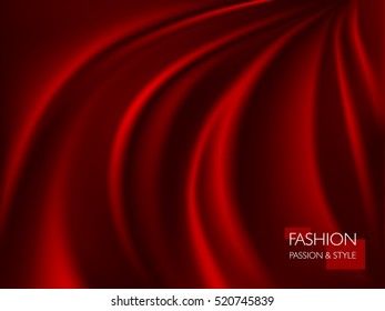 vector illustration of smooth elegant luxury red silk or satin texture. Can be used as background.