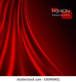 vector illustration of smooth elegant luxury red silk or satin texture. Can be used as background.