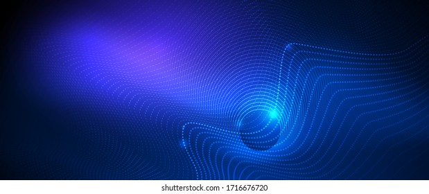 Ilustración vectorial líneas suaves en color azul oscuro. Su concepto de tecnología digital. Fondo abstracto de líneas futuristas brillantes
