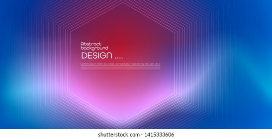 Vector illustration smooth lines in red and dark blue color background. Hi tech digital technology concept. Abstract futuristic, shiny lines background