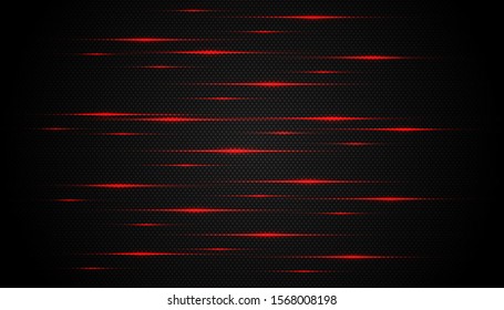 Vector illustration smooth lines in red color background. Hi-tech digital technology concept. Abstract futuristic, shiny lines background