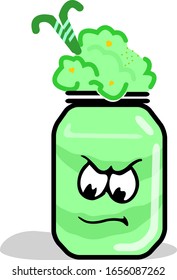 Vector Illustration Smoothie with Curious Face Expressions