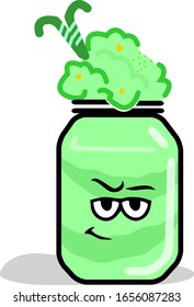 Vector Illustration Smoothie with Curious Face Expressions