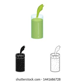 Vector illustration of smoothie and seaweed icon. Set of smoothie and green vector icon for stock.