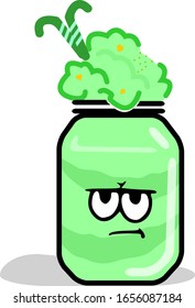 Vector Illustration Smoothie with Straight Face Expressions