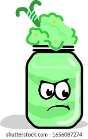Vector Illustration Smoothie with Uneasy Face Expressions