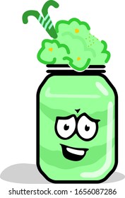 Vector Illustration Smoothie with Uneasy Face Expressions