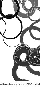Vector illustration of a smoothly curved lines randomly arranged on a white background. Pattern in greyscale tones. Abstract creative backdrop.