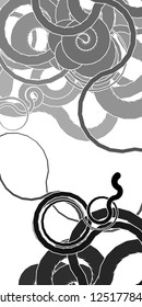 Vector illustration of a smoothly curved lines randomly arranged on a white background. Pattern in greyscale tones. Abstract creative backdrop.