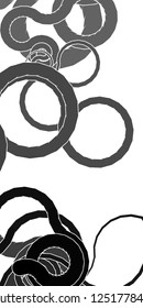 Vector illustration of a smoothly curved lines randomly arranged on a white background. Pattern in greyscale tones. Abstract creative backdrop.