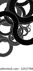 Vector illustration of a smoothly curved lines randomly arranged on a white background. Pattern in greyscale tones. Abstract creative backdrop.