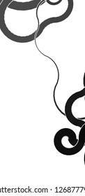 Vector illustration of a smoothly curved lines randomly arranged on a white background. Pattern in greyscale tones. Abstract creative backdrop.