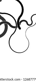 Vector illustration of a smoothly curved lines randomly arranged on a white background. Pattern in greyscale tones. Abstract creative backdrop.