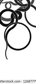Vector illustration of a smoothly curved lines randomly arranged on a white background. Pattern in greyscale tones. Abstract creative backdrop.