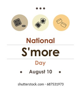 vector illustration for smore day in August