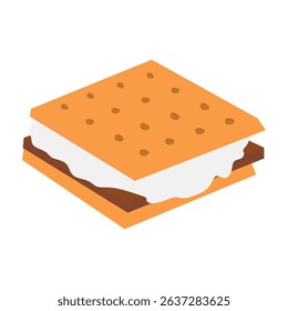 Vector illustration of a smore on white background.