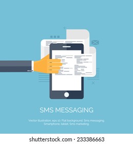 Vector illustration. Sms. Communication. Social network. Smartphone.