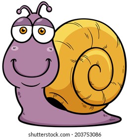 Vector illustration of Snail cartoon
