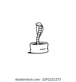 vector illustration of a snake in a bag