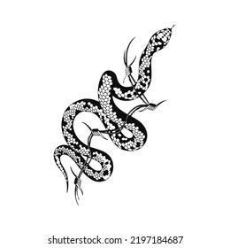 vector illustration of snake with barbed wire