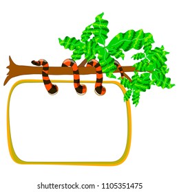 vector illustration of a snake with a blackboard