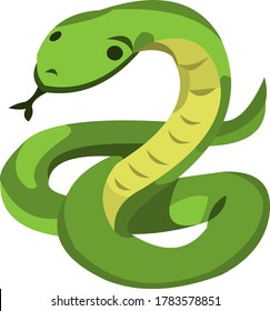 Vector illustration of a snake cartoon