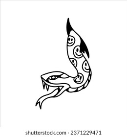 vector illustration of snake coming out of hole concept