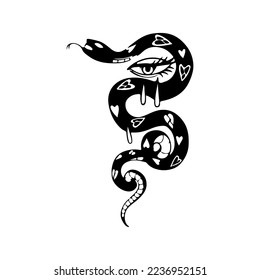 vector illustration of a snake with eyes