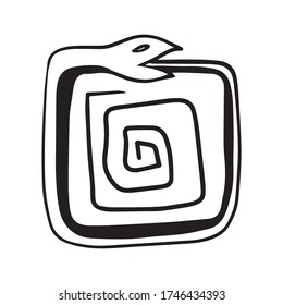 vector illustration of snake graphic design, icon, logo, art sketch sketch, background pattern, hand draw, use in print