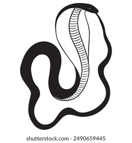 Ilustración vectorial de Diseño gráfico de serpiente, dibujo del tatuaje del arte, uso en impresión, dibujo a mano