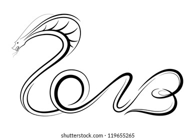 vector illustration of snake Happy New Year