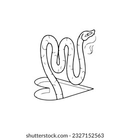 vector illustration of snake with heart concept