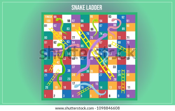 Vector Illustration Snake Ladder Stock Vector (Royalty Free) 1098846608