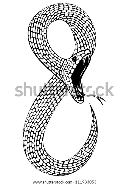 Vector Illustration Snake Open Mouth Stock Vector (Royalty Free) 111933053