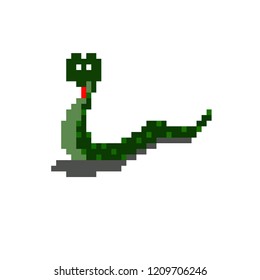 vector illustration of snake in pixel style