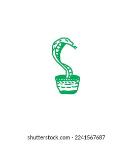 vector illustration of a snake in a pot