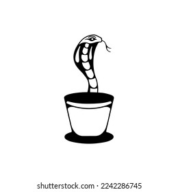 vector illustration of a snake in a pot