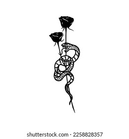  vector illustration of snake with roses concept