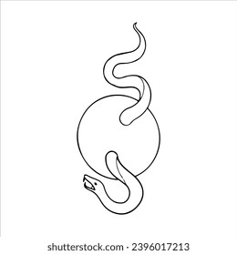 vector illustration of snake with round
