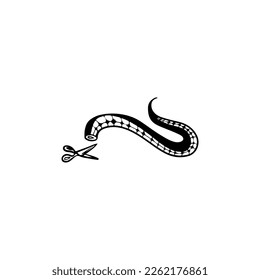 vector illustration of a snake and scissors