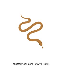 Vector illustration snake or serpent isolated on white background.