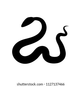 Vector illustration. Snake shape icon. Snake silhouette illustration. Black serpent isolated on a white background