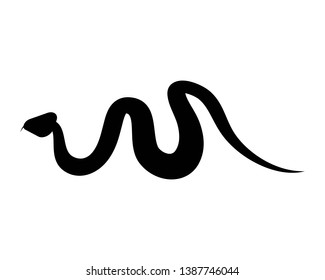 Vector illustration. Snake shape icon. Snake silhouette illustration - Vector
