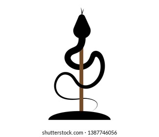 Vector illustration. Snake shape icon. Snake silhouette illustration - Vector
