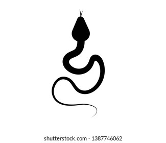 Vector illustration. Snake shape icon. Snake silhouette illustration - Vector
