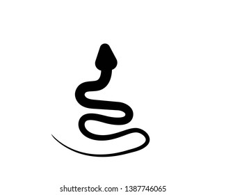 Vector illustration. Snake shape icon. Snake silhouette illustration - Vector
