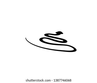 Vector illustration. Snake shape icon. Snake silhouette illustration - Vector
