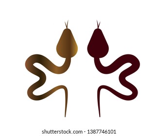 Vector illustration. Snake shape icon. Snake silhouette illustration - Vector
