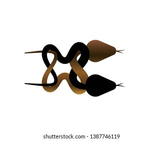 Vector illustration. Snake shape icon. Snake silhouette illustration - Vector
