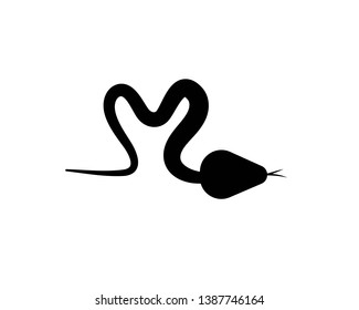 Vector illustration. Snake shape icon. Snake silhouette illustration - Vector
